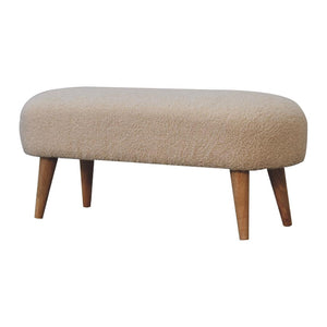 Bouclé Hallway Bench | Upholstered Entryway Seat | Soft Textured Design
