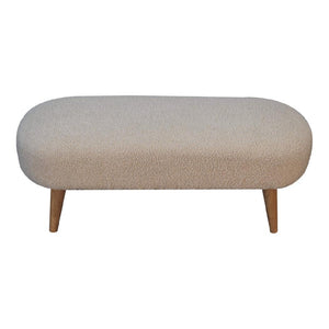 Bouclé Hallway Bench | Upholstered Entryway Seat | Soft Textured Design