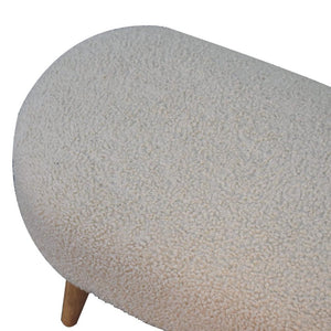 Bouclé Hallway Bench | Upholstered Entryway Seat | Soft Textured Design