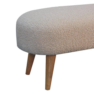 Bouclé Hallway Bench | Upholstered Entryway Seat | Soft Textured Design
