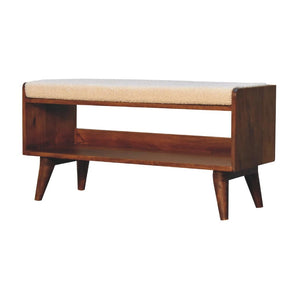 Bouclé Nordic Storage Bench | Cream | Nordic-Inspired Design