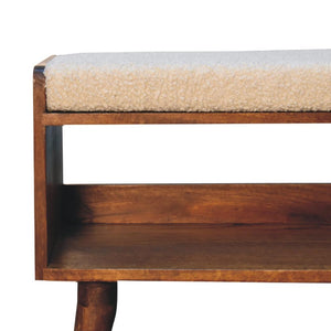 Bouclé Nordic Storage Bench | Cream | Nordic-Inspired Design