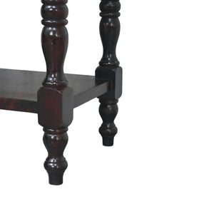 Briar Turned Leg Side Table | Solid Mango Wood | One Drawer | Winewood Oak Finish