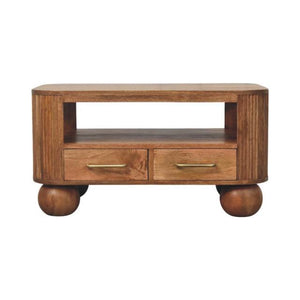 Briarwood Fluted Coffee Table | Textured Timber Living Room Table