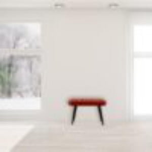 Brick Red Velvet Deep Button Bench | Cotton Velvet | Solid Mango Wood Frame | Statement Seating