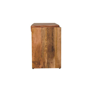 Buffalo Hide Pull-Out Oak-Inspired Shoe Storage Bench | Pull-Out Shoe Storage