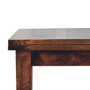 Butterfly Dining Table | Solid Mango Wood | California Walnut Finish | Extendable