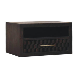 Cadiz Carved Chest of Drawers | Solid Mango Wood | Velvet Mocha Finish | 3 Drawer Storage Dresser