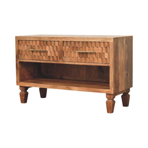 Cadiz Carved Entryway Shoe Cabinet | Carved Detailing | Hallway Storage