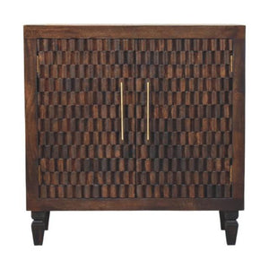 Cadiz Carved Panel Cabinet | Artisan-Style Timber Storage | Decorative Accent Cupboard