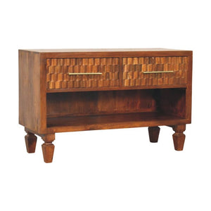 Cadiz Carved Shoe Bench | Timber Entryway Bench