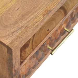 Cadiz Carved Slot-Drawer Bedside | Handcrafted Nightstand | Artisan Detail