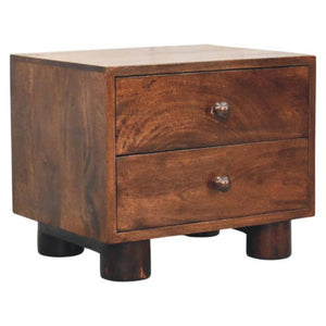 California Walnut Bedside Table | 2 Drawer Storage