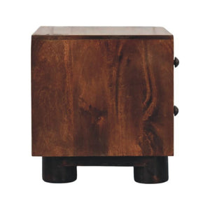 California Walnut Bedside Table | 2 Drawer Storage