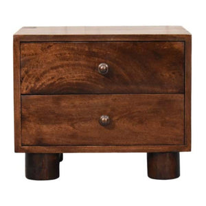California Walnut Bedside Table | 2 Drawer Storage