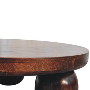 California Walnut Central Table | Ball Feet | Solid Wood Coffee Table