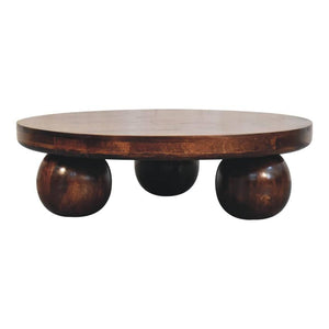 California Walnut Central Table | Ball Feet | Solid Wood Coffee Table