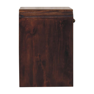 California Walnut Newton Bedside Table | Solid Mango Wood | California Walnut Finish | 1 Drawer with Open Shelf