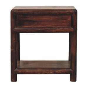 California Walnut Open Bedside Table | Open Shelf Design