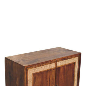 Carved Cabinet | Chestnut Finish | Decorative Storage