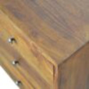 Carved Sideboard | Solid Mango Wood | Chestnut Finish | Statement Storage Cabinet