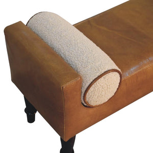 Chester Buffalo Leather Bench | Solid Wood Frame