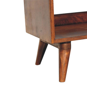 Chestnut Bench with Brown Leather Seatpad | Artisan-Crafted Design