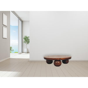 Chestnut Central Ball Table | Solid Mango Wood | Sculptural Side Table