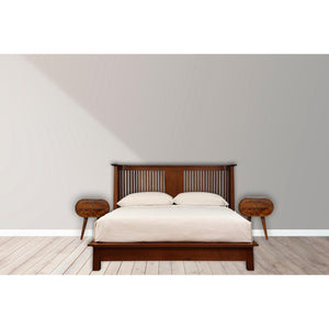 Chestnut Circular Bedside Table | Rounded Nightstand | Bedroom Furniture