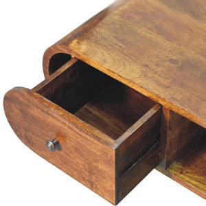 Chestnut Circular TV Unit | Solid Mango Wood | Circular Front Design