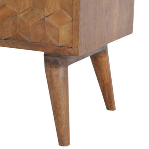 Chestnut Cube Carve Media Unit | Distinctive Detail | Versatile Home Furniture