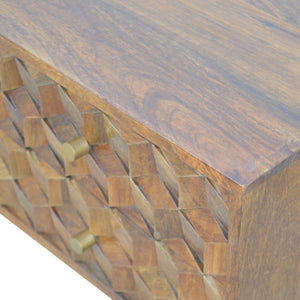 Chestnut Cube Carve Media Unit | Distinctive Detail | Versatile Home Furniture