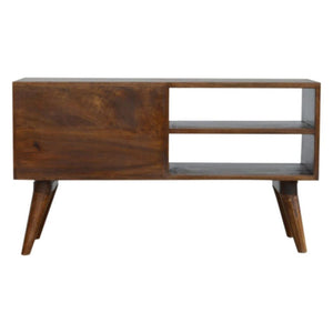 Chestnut Cube Carve Media Unit | Distinctive Detail | Versatile Home Furniture