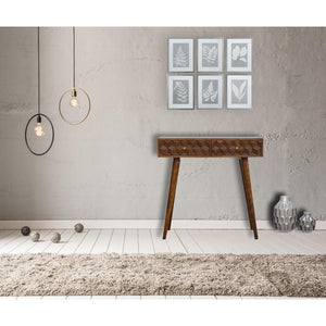 Chestnut Cube Console Table | Distinctive Detail | Versatile Home Furniture