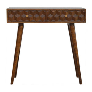 Chestnut Cube Console Table | Distinctive Detail | Versatile Home Furniture