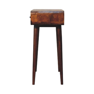 Chestnut Curved Hallway Table | Solid Mango Wood | Soft Curved Profile