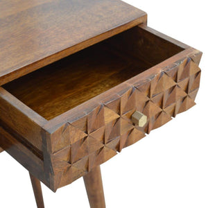 Chestnut Diamond Carve Console Table | Distinctive Detail | Versatile Home Furniture