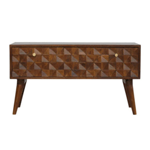 Chestnut Diamond Storage Bench | Distinctive Detail | Versatile Home Furniture