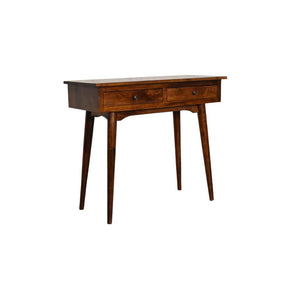 Chestnut Hallway 2 Drawer Console Table | Solid Mango Wood | 2 Drawer Storage