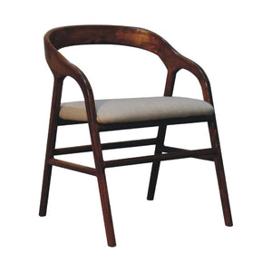 Chestnut Linen Deco Chair | Artisan-Crafted Design
