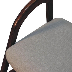 Chestnut Linen Deco Chair | Artisan-Crafted Design