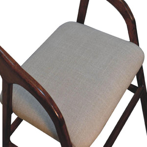 Chestnut Linen Deco Chair | Artisan-Crafted Design
