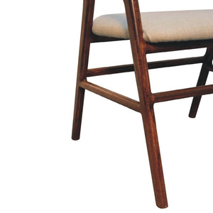 Chestnut Linen Deco Chair | Artisan-Crafted Design