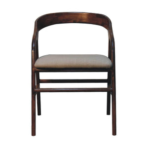 Chestnut Linen Deco Chair | Artisan-Crafted Design