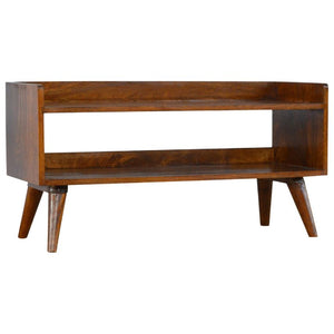Chestnut Mango Wood Shoe Bench | Open Shelf | Nordic Legs