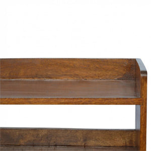 Chestnut Mango Wood Shoe Bench | Open Shelf | Nordic Legs