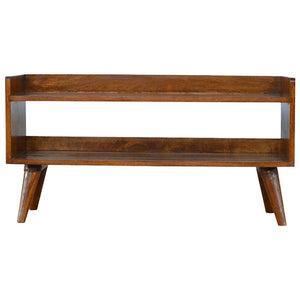 Chestnut Mango Wood Shoe Bench | Open Shelf | Nordic Legs