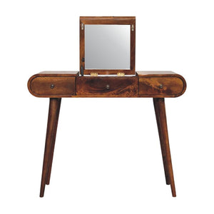 Chestnut Mirror Dressing Table | Solid Mango Wood | Bedroom Vanity