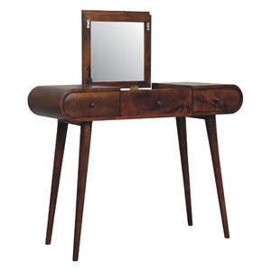 Chestnut Mirror Dressing Table | Solid Mango Wood | Bedroom Vanity