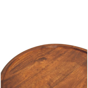 Chestnut Plate Coffee Table | Solid Mango Wood | Round Living Room Table